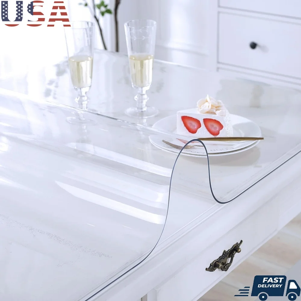 

Clear Desk Cover Protector 36x60 Inch Waterproof Scratch Resistant Table Top Mat Easy Clean PVC Dining Office Use