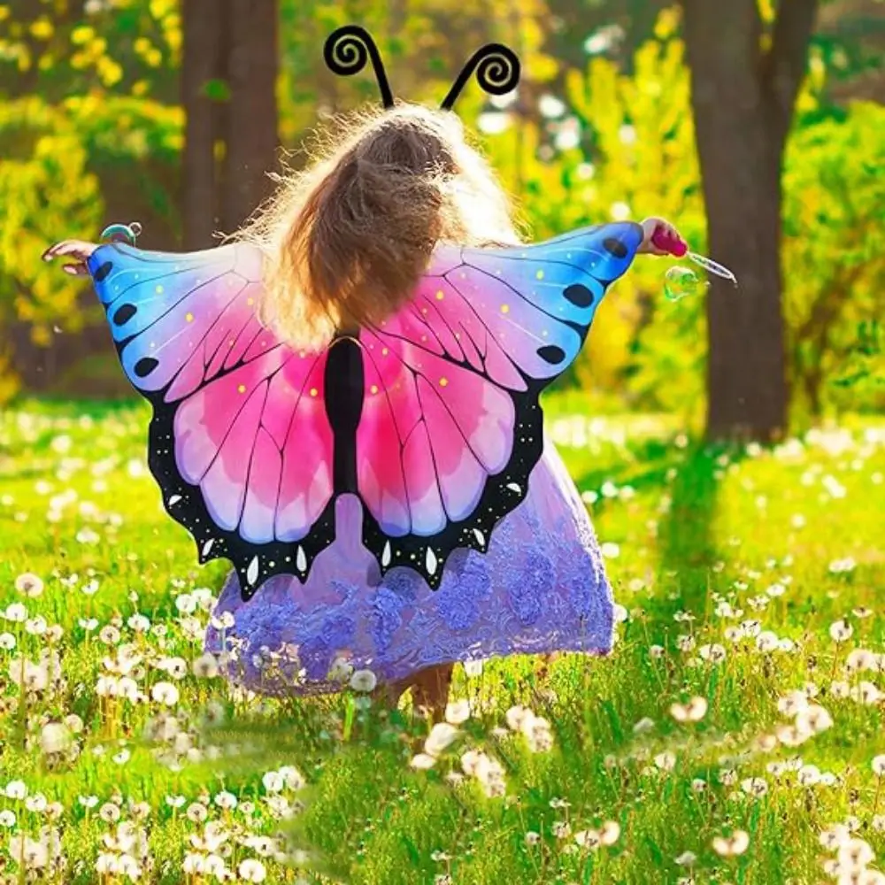 Colorful Butterfly Wings Costume Fancy Dress DIY Decorations Cape Butterfly Cosplay Costume Fairy Shawl Party Accessories