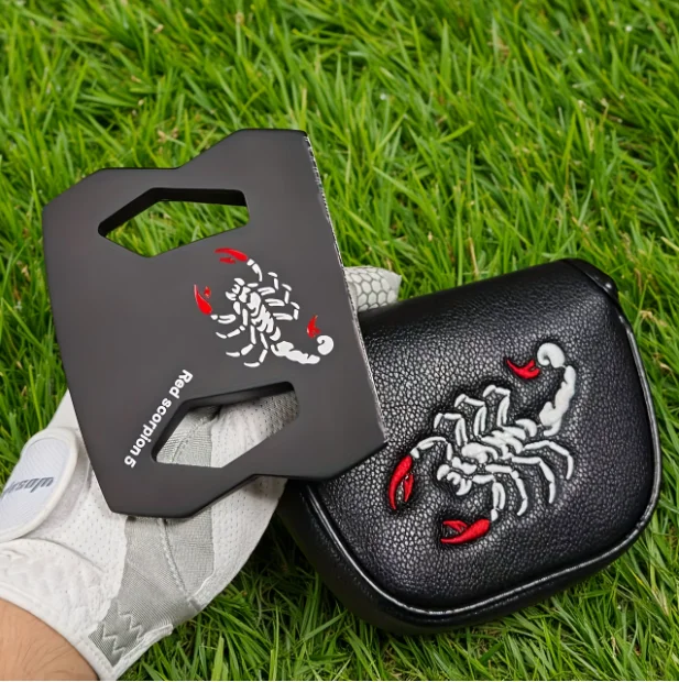 A German JOEPUT red scorpion golf ball, square-shaped golf putter, featuring a stable alloy head with a wide grip for optimal co