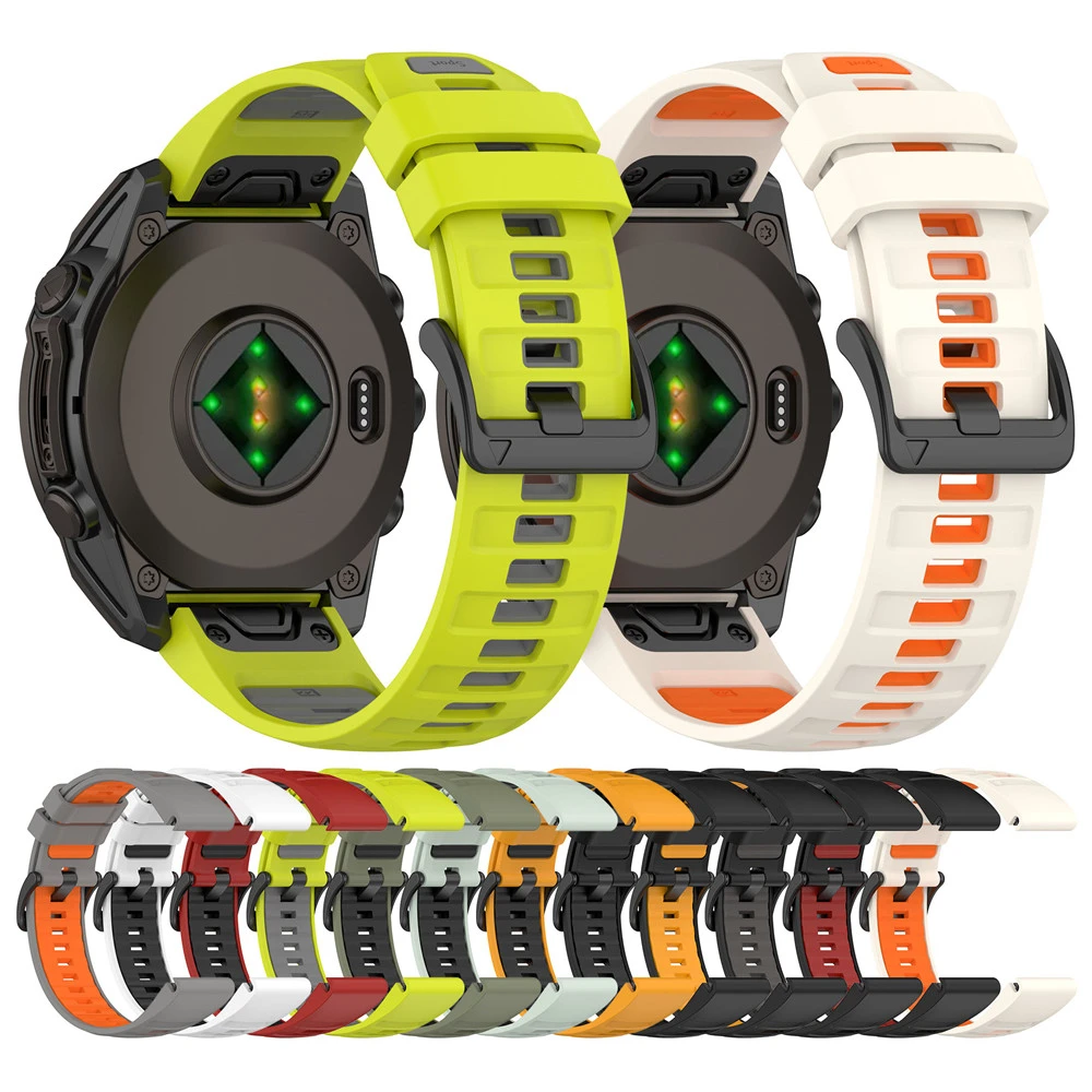 Pulseira universal de tom duplo, 22mm 26mm, para garmin forerunner 935 945 955 965, pulseira de silicone ajustável com único