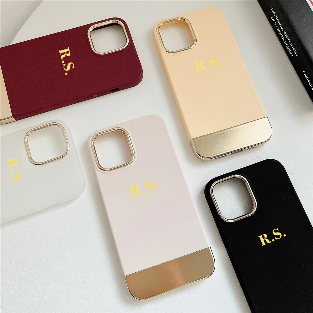 

Customizable Name Personalized Solid Color Electroplated Phone Case For iPhone 13 12 Pro Max mini 11 Pro XS X XR 6S 7 8 Plus SE