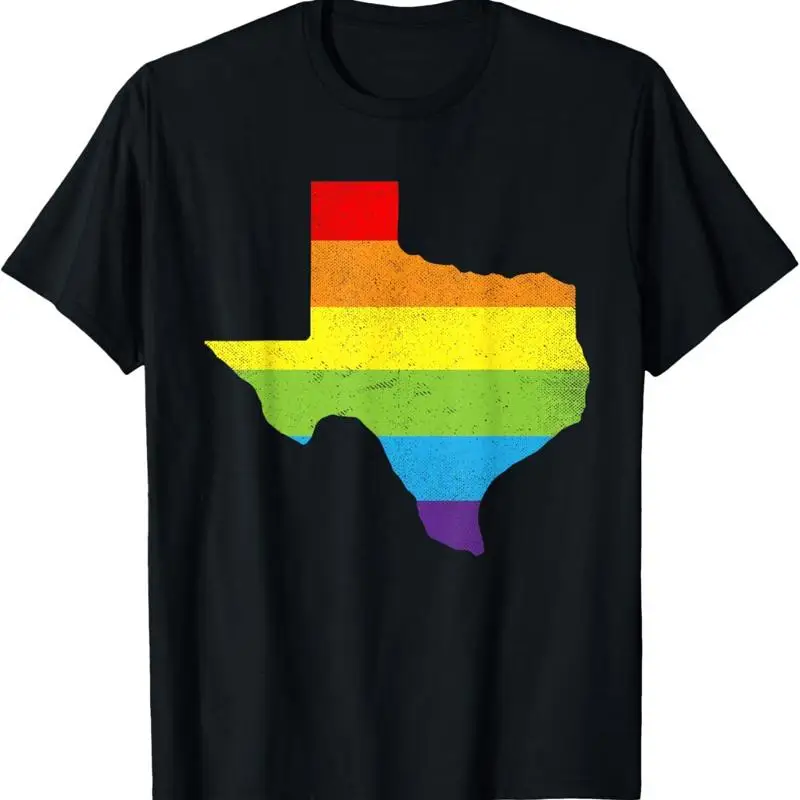 خريطة تكساس تي شيرت مثلي الجنس فخر قوس قزح العلم Lgbt