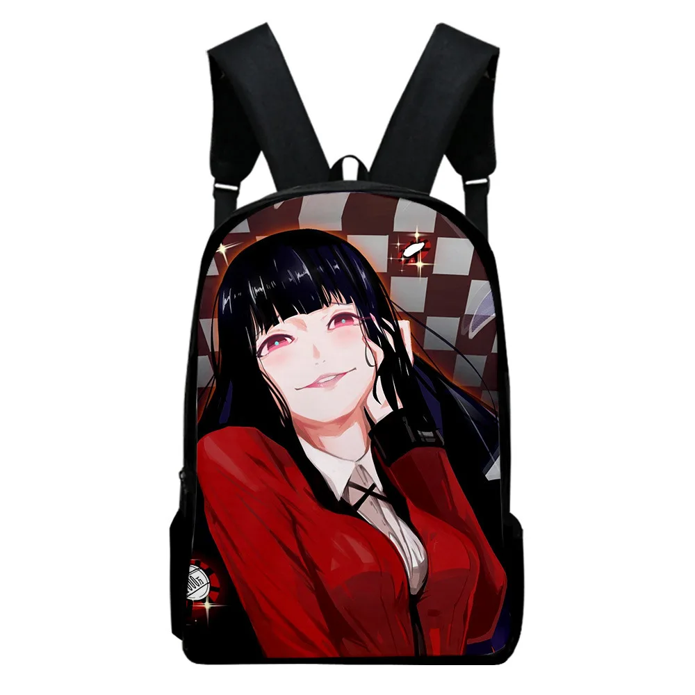 Trendy Popular Funny Kakegurui Notebook Backpacks pupil School Bags 3D Print Oxford Waterproof Boys/Girls Laptop Backpacks