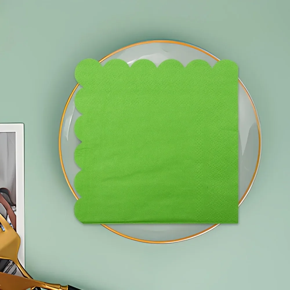 40 قطعة اللون الأخضر المتاح منديل صدفي منديل ورقة ورقة المفارش DIY بها بنفسك عطلة عيد ميلاد معرض المشهد تخطيط