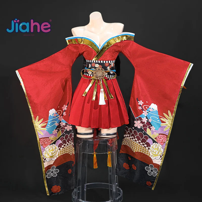 

New Taihou IJN Taihō Cosplay Costume Anime Game Azur Lane Women's Sexy Kimono Dress Headwear Props Socks Halloween Party outfit