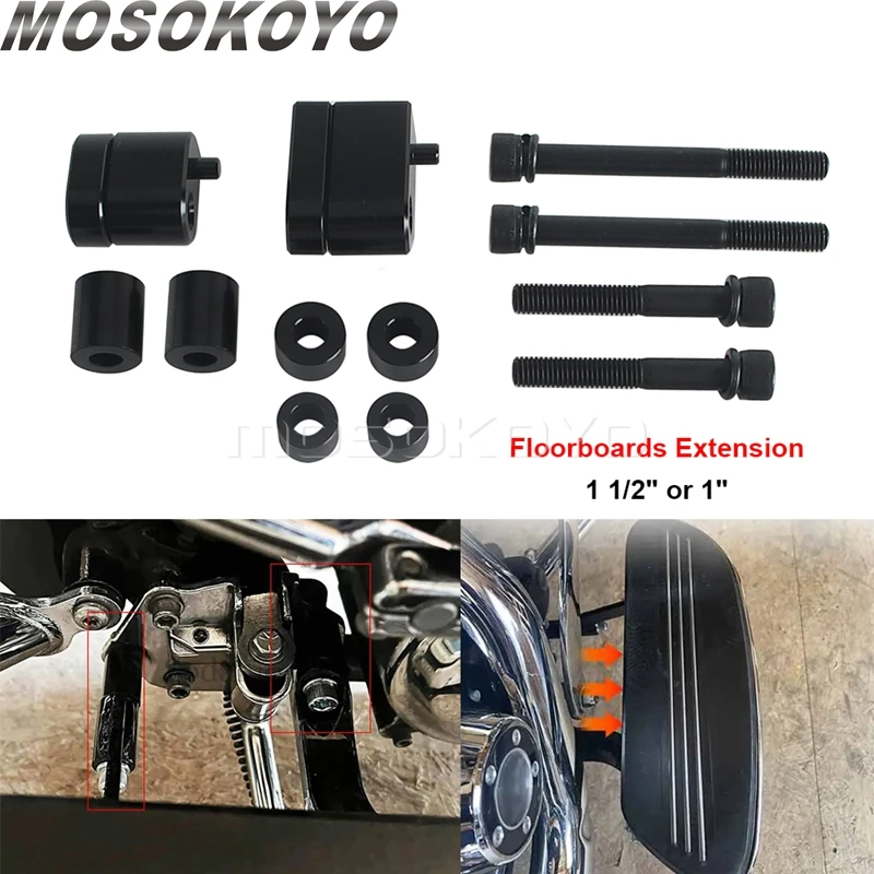 

Motorcycle Front Driver Floorboard Extension Spacer Kit For Harley Touring Road King Street Road Electra Glide 2017-UP