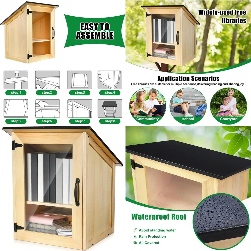 

Шкаф для обмена книг на открытом воздухе Community — деревянная станция для совместного использования литературы