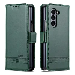 Phone Case for Samsung Galaxy Z Fold 6 5 4 3 Fold6 Fold5  Fold4  Fold3 5G Card Holder Kickstand Leather Wallet Shockproof Cover