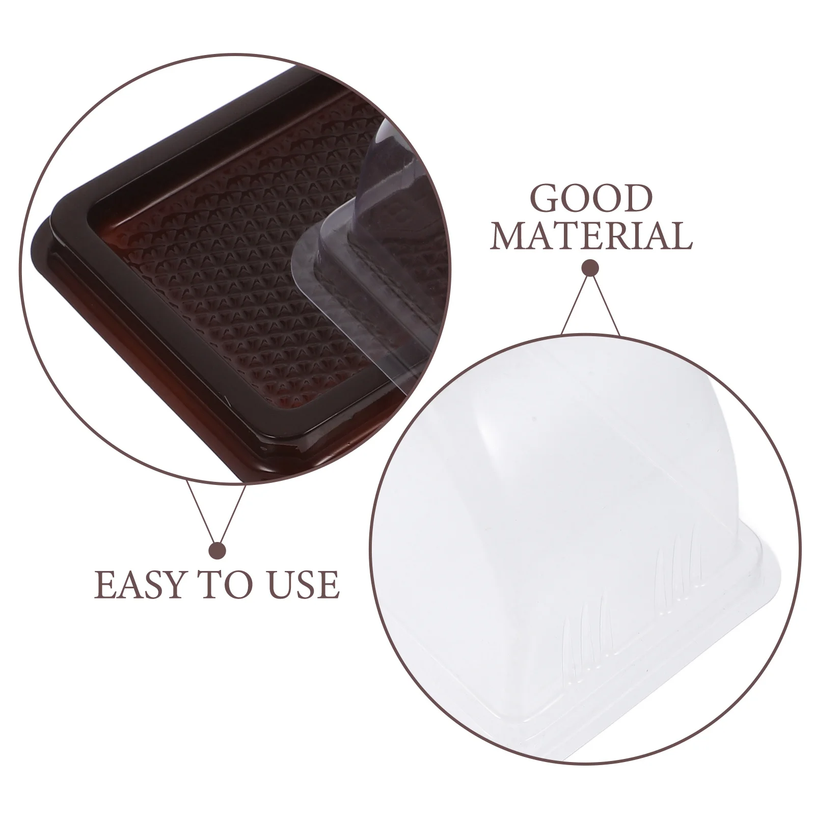 50 stuks transparante plastic doos geurloos veilige voedselopslagcontainer voor gebak en gebak wegwerpbak plastic pallet