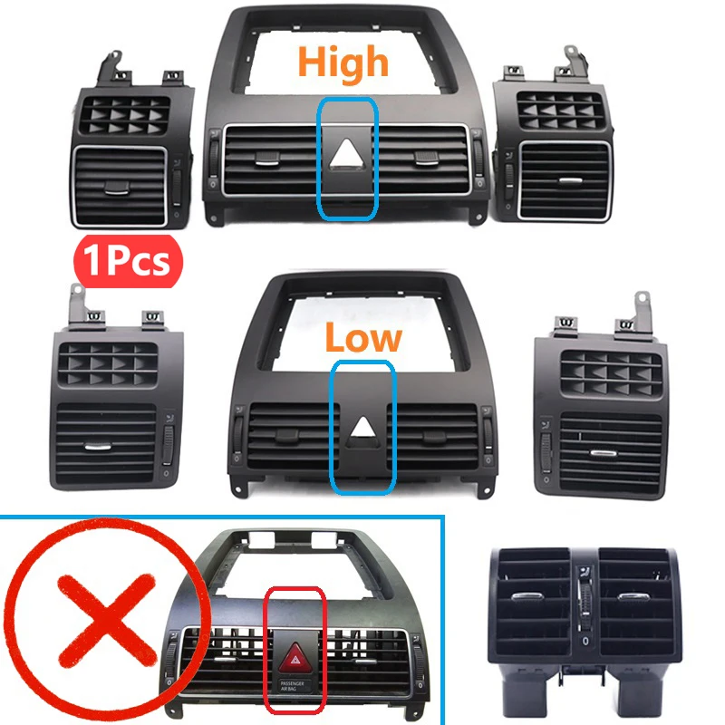 Ruili131 1 Fit for VW Touran Caddy 2003-2011 2012 2013 2014 2015 Auto Rear AC Air Conditioning Outlet Vent 1TD819203A 1TD819728C