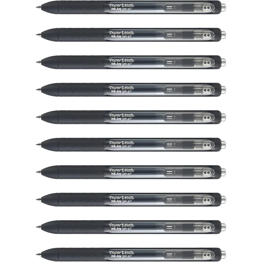 

Черные гелевые ручки средней точки (0,7 мм), удобная ручка, 10 шт., быстросохнущие чернила, идеально подходят для плавного письма