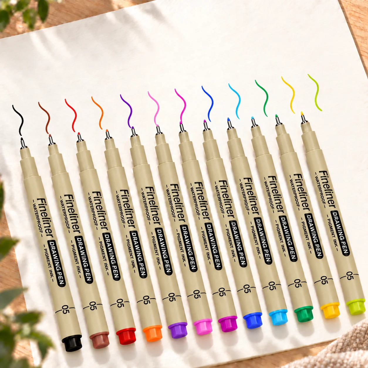 12-Color Fine Liner Pens Fine Tip Drawing Pens with Quick-Dry Waterproof Ink for Sketching, Illustration, Journaling, DIY Crafts
