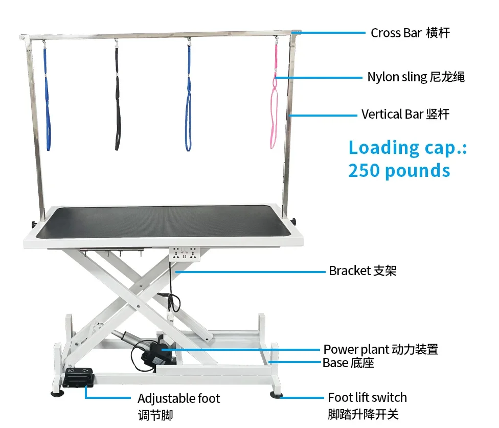 

Professional Grade Dog Show Pet Grooming Table Stainless Steel Electric Lifting Folding Equipment Sustainable Charged
