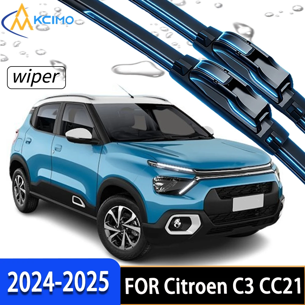 

2Pcs Front Windshield Wiper Blades Fit For Citroen C3 CC21 2024-2025 Auto Windscreen Window Replacement Accessories