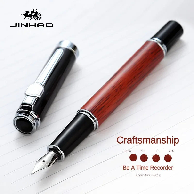 JINHAO 8802 Wooden Fountain Pen EF/F/M  Nib Luxury Wood Ink Pens Business Gifts Writing Office School Supplies Stationery