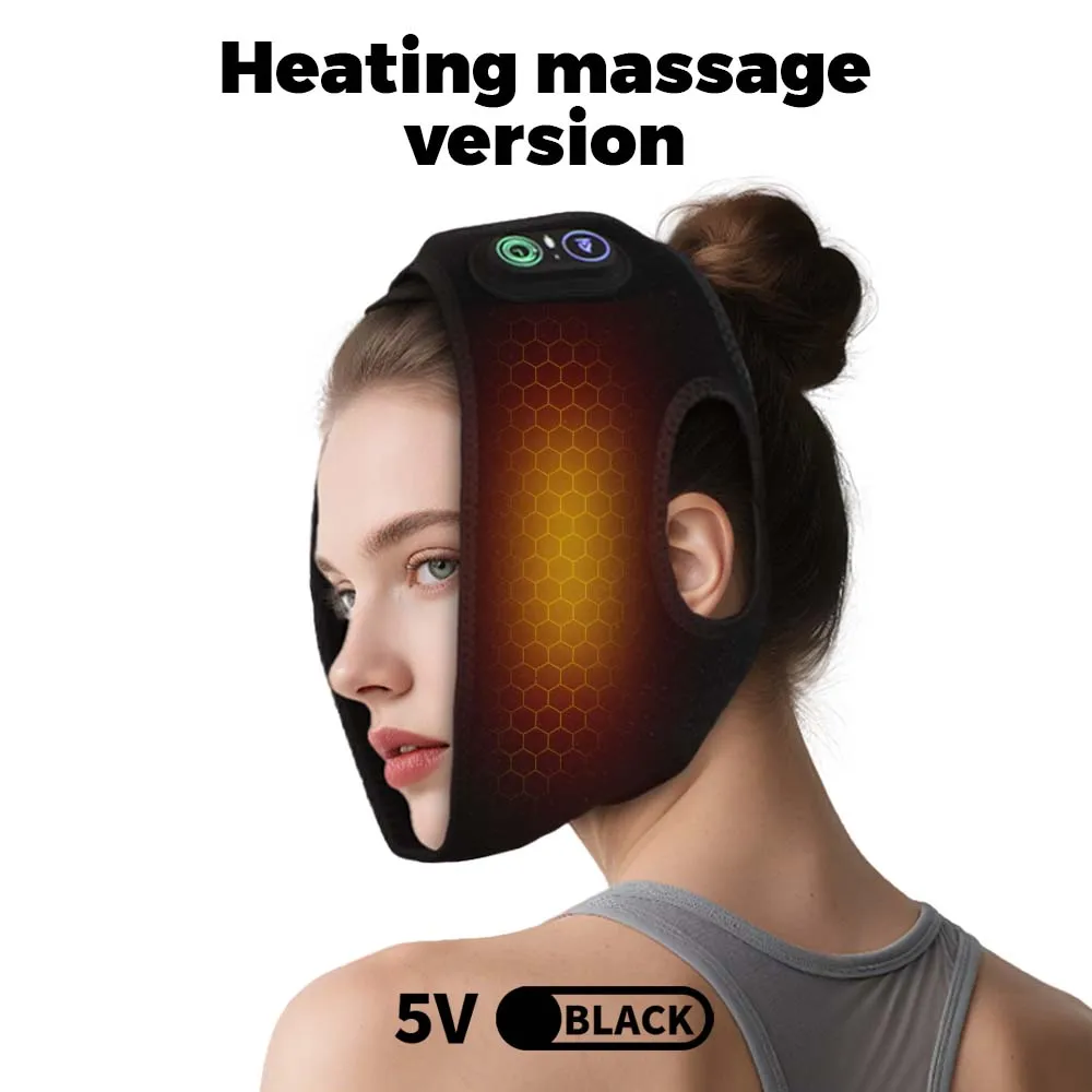 무선 얼굴 온열 패드 3단계 온열 마사지 랩 TMJ 턱 통증 완화 얼굴 근육 이완 턱 리프트 벨트 슬림 밴드