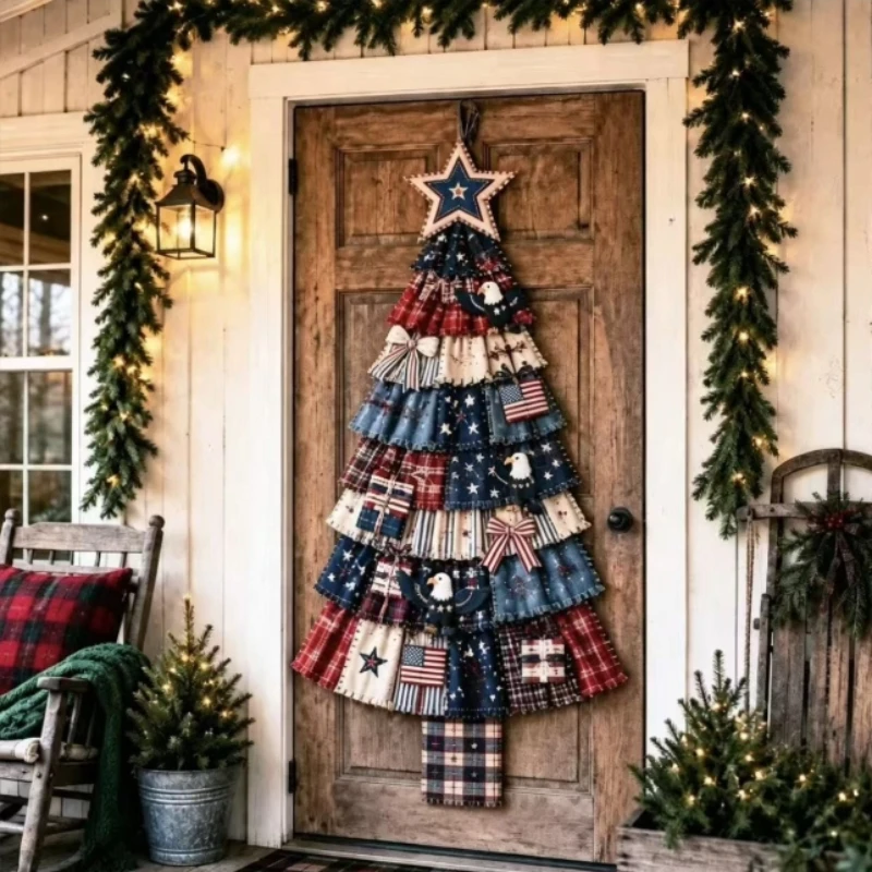 DIY Oversized Patchwork Christmas Tree Door HangingKit,Festival Decorations Handmade Art Gift for Adults,Beginners and Lovers