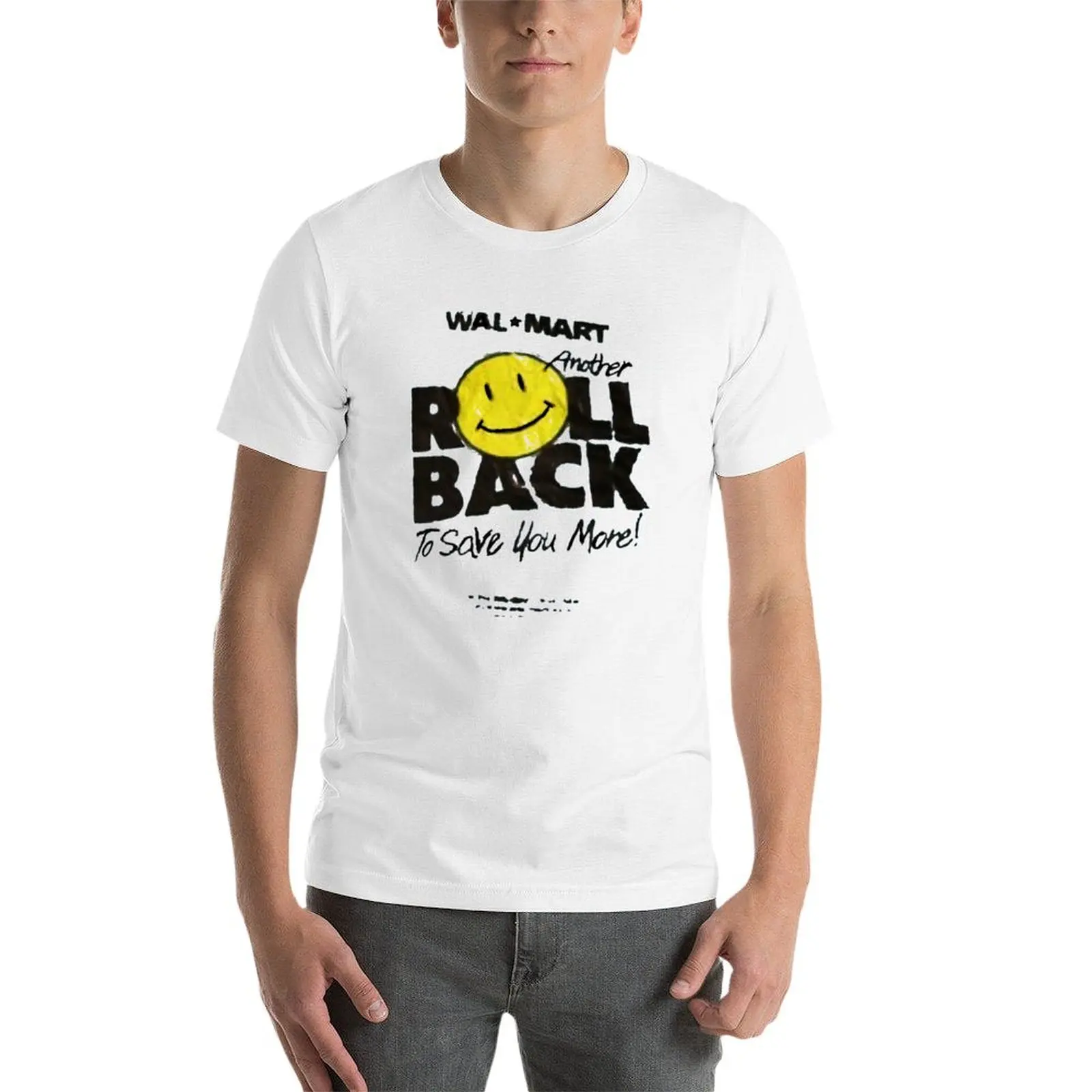 تي Walmart طباعة 100% تي شيرت خلفي لفة قميص مخصص تي شيرت قطني