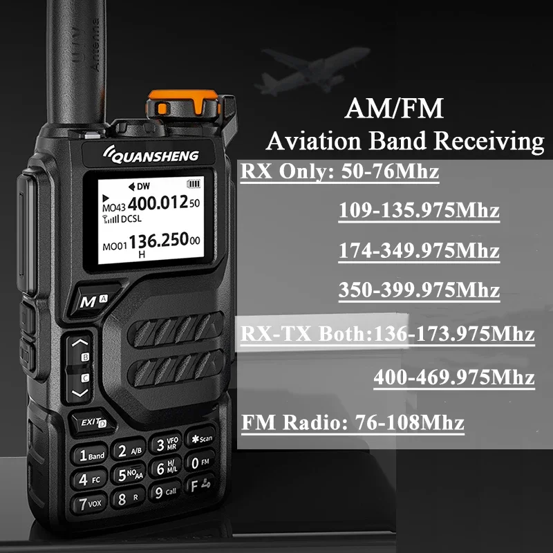 Quansheng UVK5 Walkie Talkie 50-600 MHz Volledige band Type C Oplader AM DTMF Scrambler NOAA UVK6 K58 UV-5R Plus FM Ham Tweerichtingsradio