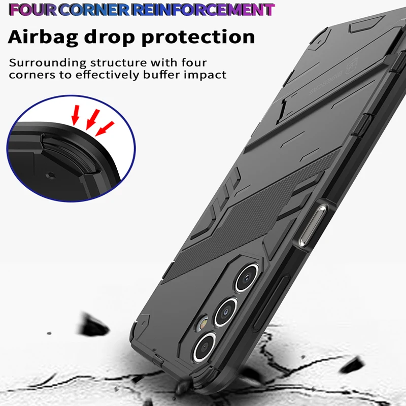 Shockproof Case For Samsung A14 A24 A34 A54 M14 M34 M54 Phone Cover Armor Holder Back Coque for Galaxy A04 A04S A04E 4G 5G Funda