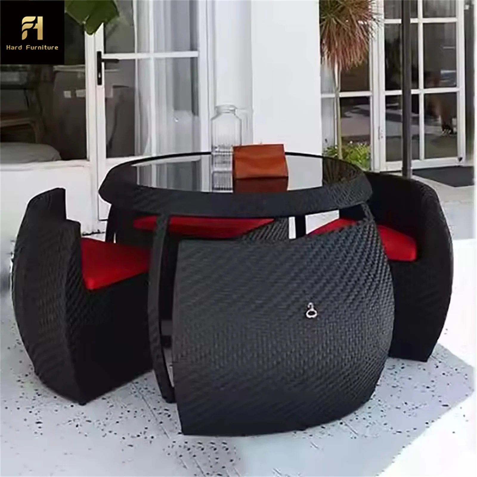 Modern Design Durable Rattan Wicker Outdoor Patio Garden Chair Set Waterproof for Hotels Villas Courtyards Parks