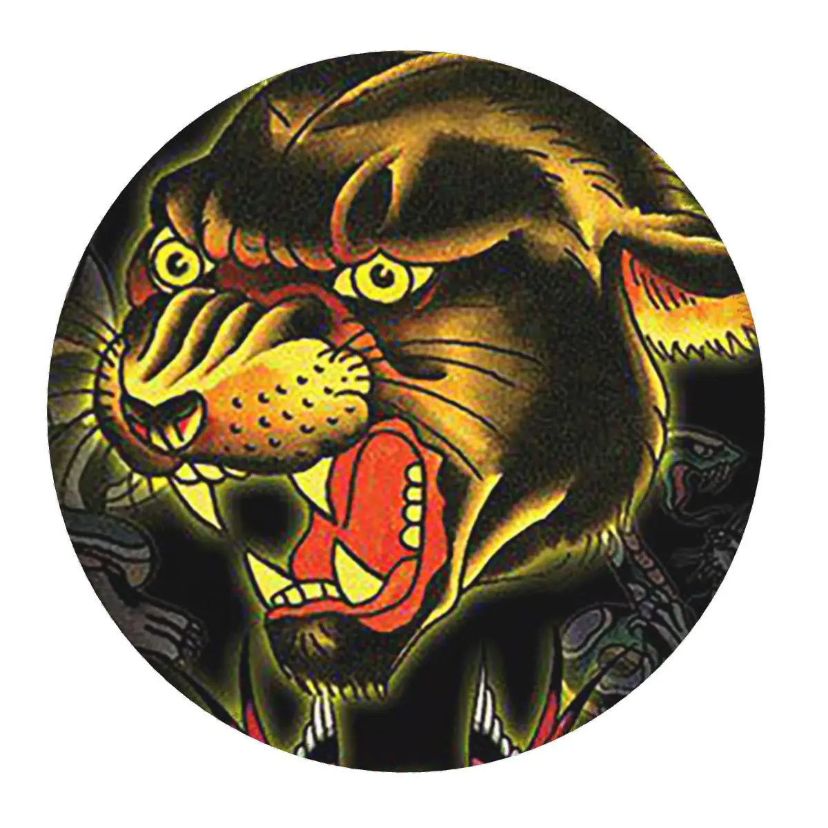 

Ed-hardy Tattoo Tiger Skull Round Mouse Pad Computer Keyboard Mouse Mat Gaming PC Desk Mat Office Table Mats
