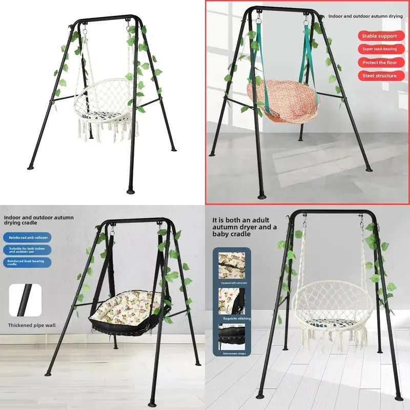 Outdoor Metal Swing Rocking Chair for Adults and Kids Balcony Leisure Rest