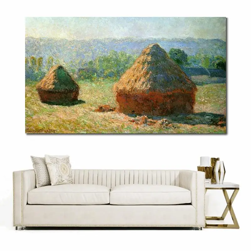 Bathroom Art Grainstacks at The End of Summer Morning Effect by Claude Monet Paintings Home Decor Hand Painted High Quality