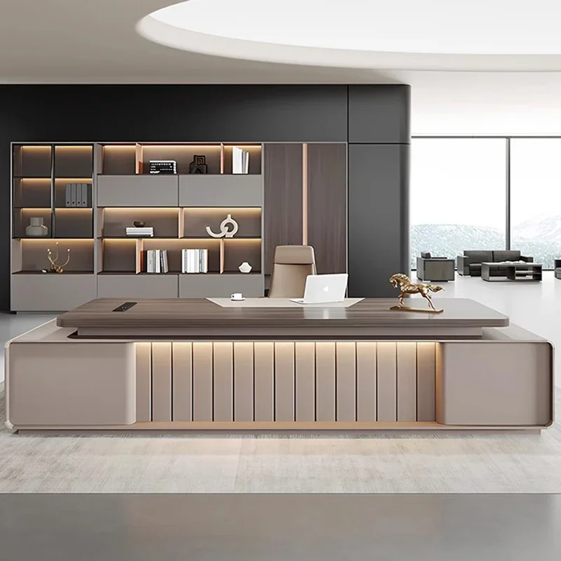 France President Office Desk Nordic Luxury General Manager Boss L Shape Desk Room Aesthetic Office Furniture Arbeitstisch FYOD
