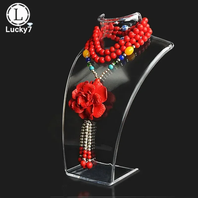 Acryl ketting hanger oorbel displaystandaard transparant plastic sieraden showcase prop voor portretmodel