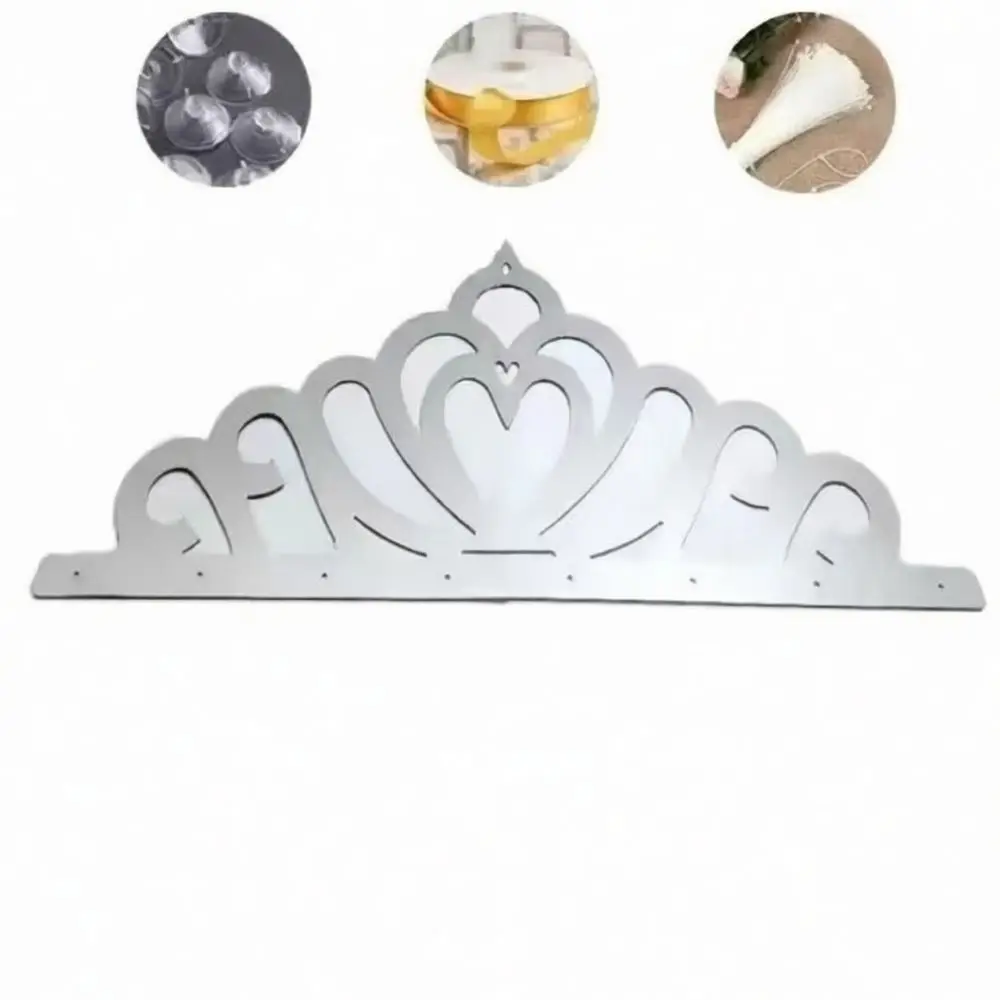 Large Golden Silver Crown Wedding Vehicle Decoration Romantic Mesh Veil Ornament For Marriage Celebration Party Event