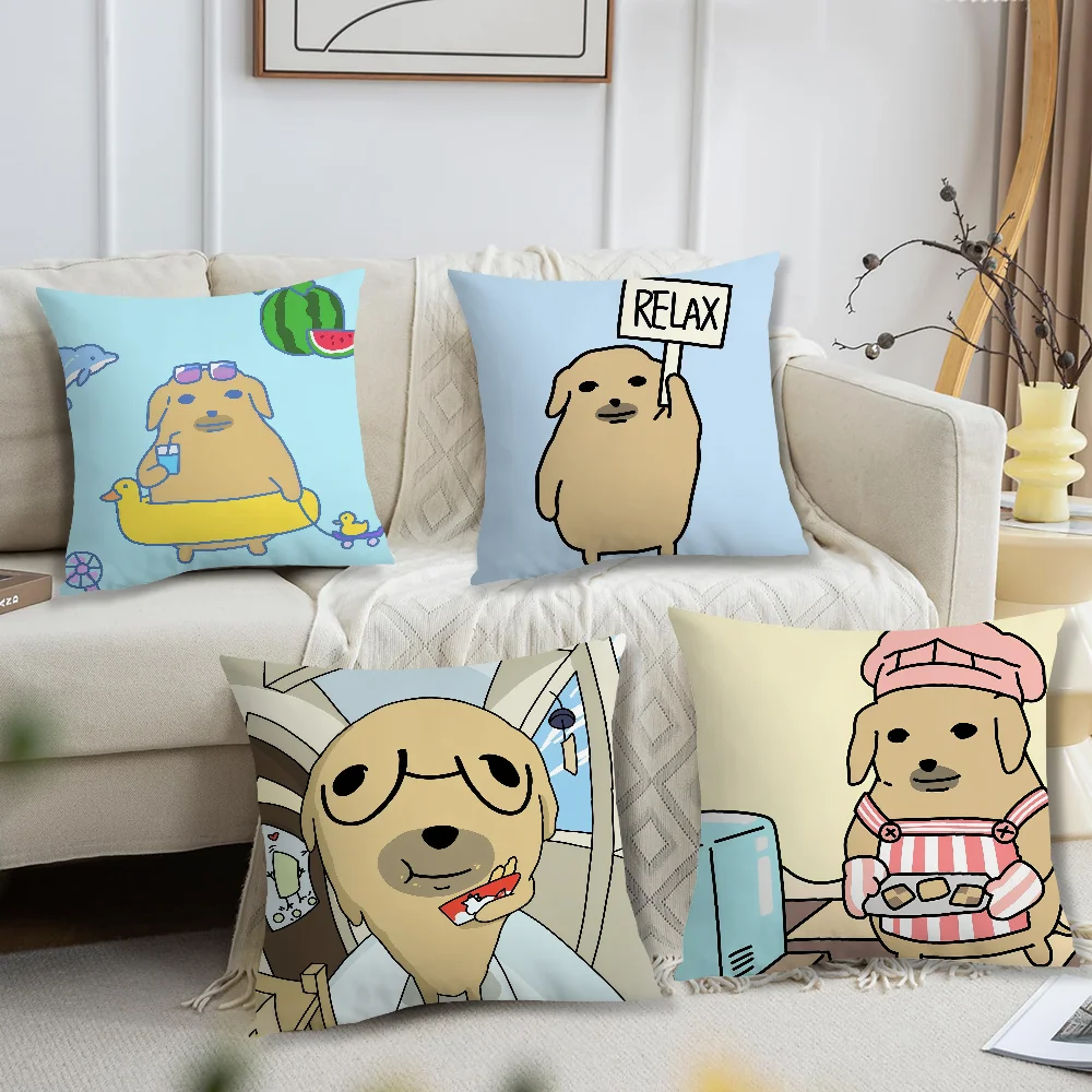 Funny Kawaii N-Nudaeng Dog Meme Cushion Cover Comfortable Soft Pillow Case for Sofa Living Room Home Decor Protective Covers