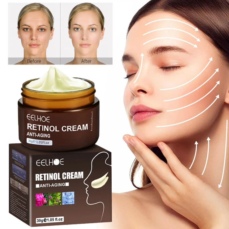 Retinol Anti Wrinkle Face Cream Set Anti-Aging Firming Lifting Fade Fine Line Serum Smooth Skin Whitening Moisturizing Skin Care