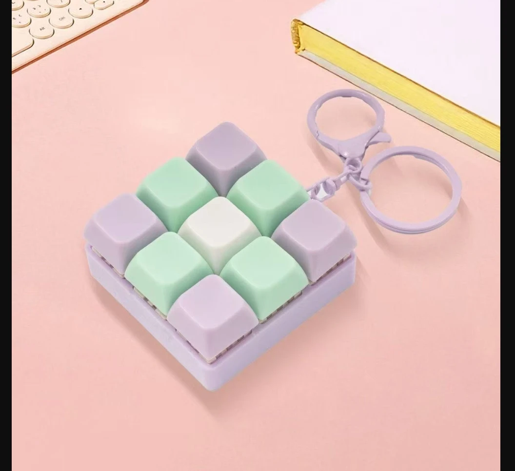 Fidget Russian Tetris Keycap Switch Tester, Finger Press Stress Relief Toy, Portable Keychain Decompression Gadget