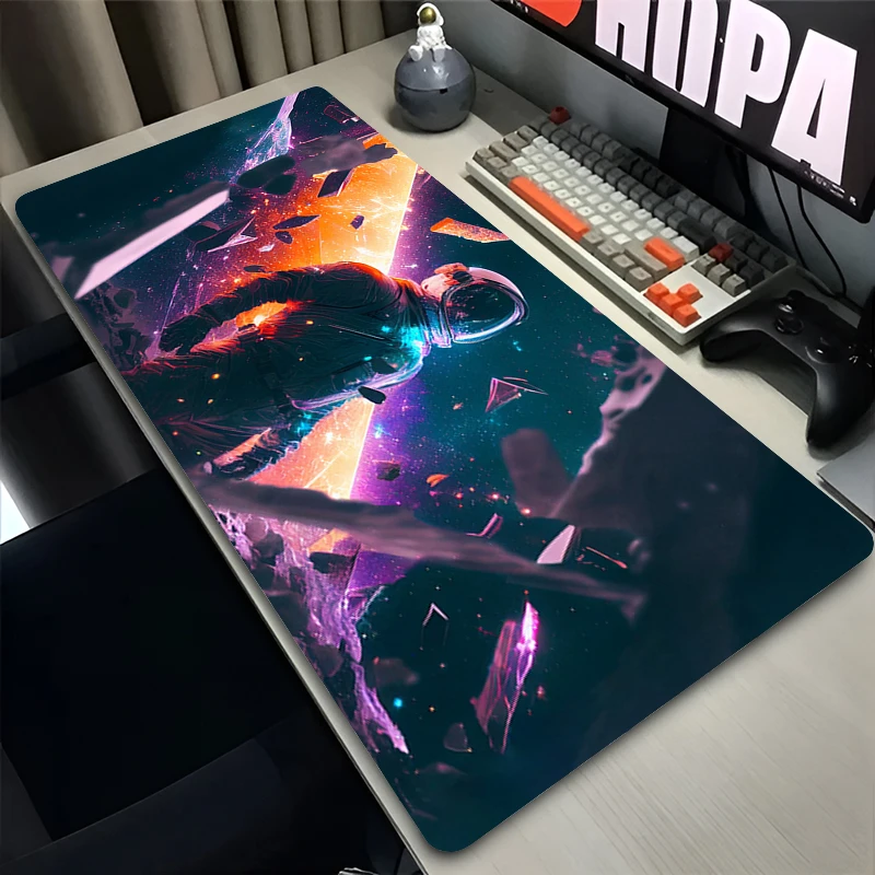 Mouse Pad Laptop Anime Extended Desktop Mat Computer Gamer HD Mousepad PC Gaming Outer Space Astronauts Accessories Keyboard Pad
