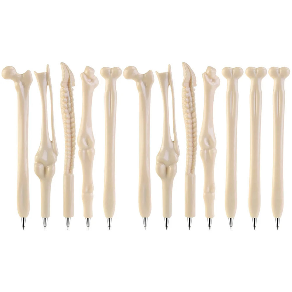 12 قطعة من أقلام حبر جاف على شكل عظمة، تصميم واقعي، كتابة سلسة، هدية حفلة محمولة، أدوات مكتبية إبداعية للطلاب #5