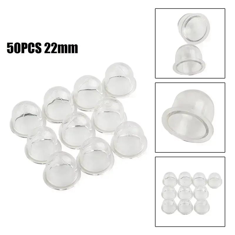 JHD 100 Pcs 22Mm Transparent Fuel Carburetor Primer Bulb Oil Bubble For Chainsaw Brush Cutter Trimmer Brushcutter Replace
