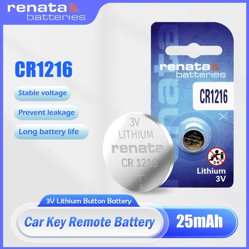 100% Original RENATA CR1216 CR 1216 DL1216 BR1216 3V Lithium Battery For Remote Control Car Key Watch Toy Button Coin Cell