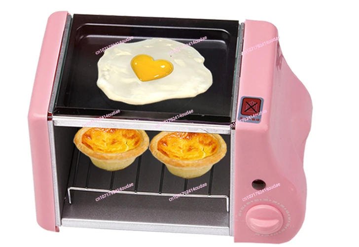 

Cute Mini Oven Fried Baking Two In One Breakfast Machine Multi-function Bread Roaster 1-15min Timing Roasting Machine 220W 220V