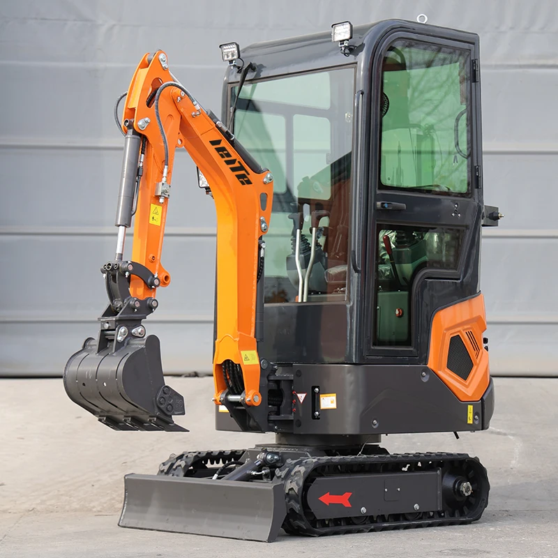 Overseas Warehouse Delivery 1.2 ton Agricultural Mini Excavator with cab orange Crawler mini Digger Customized Small Excavators