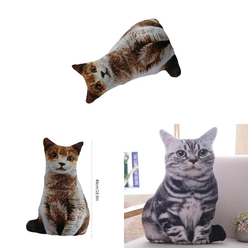 L9BE Lovely 3D Throw Pillow Funny Animal Cosplay Cushion for Kids and Lovers Home Decor and Christmas Gift