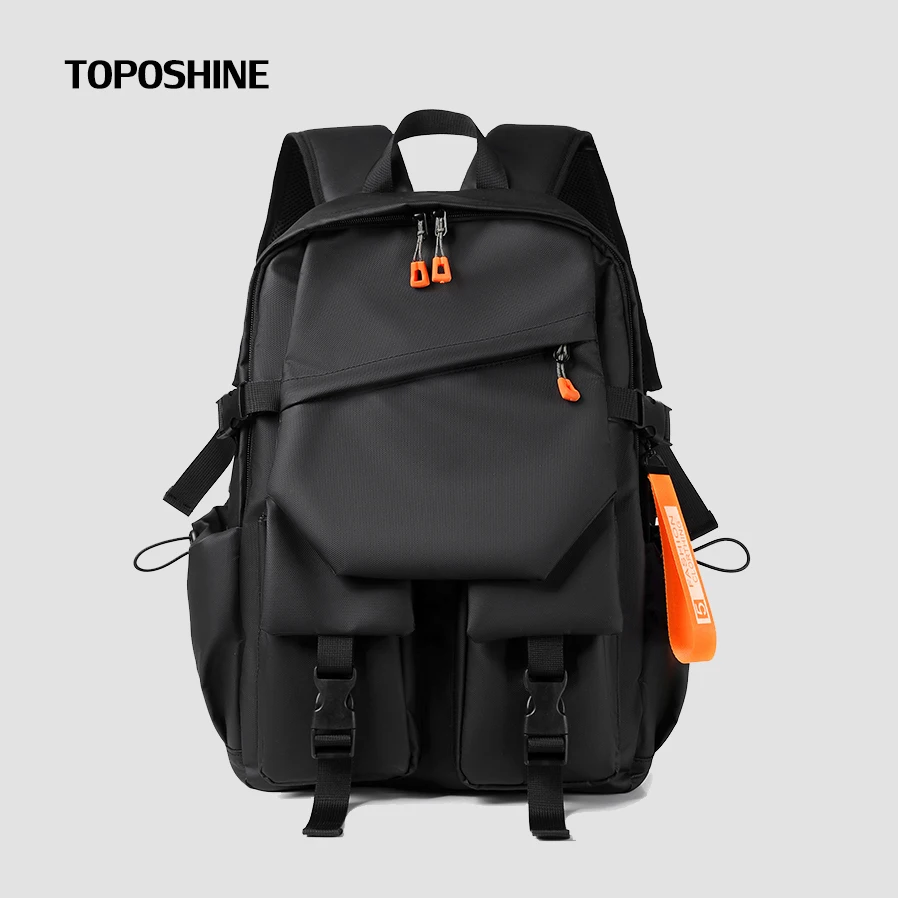 

Toposhine Solid Color Light Business Travel Backpack Man Nylon Lightweight Waterproof 15.6 Inch Laptop Bag USB Teens School Bags