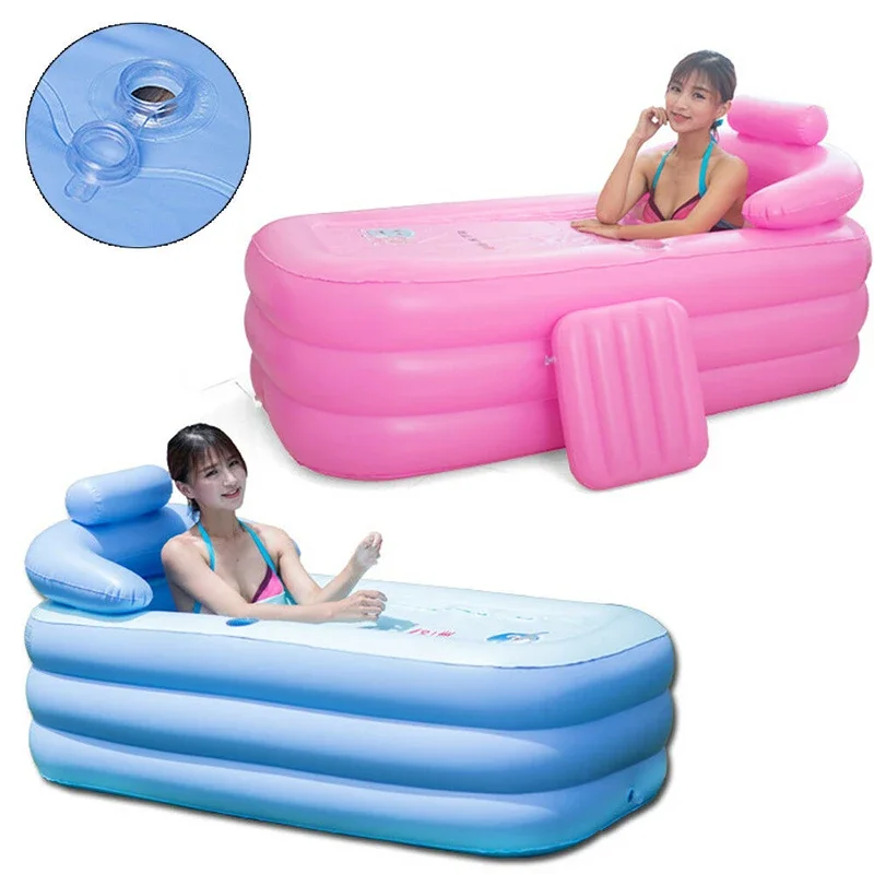 

for Inflatable Bathtub Household SPA PVC Folding Portable Backrest Tub Adults Full Body Bath Barrel