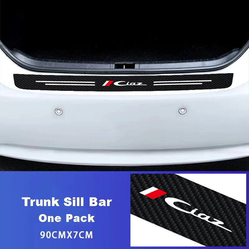 Carbon Fiber Car Door Threshold Scuff Adesivos, Auto Decalques, Acessórios para Suzuki Ciaz