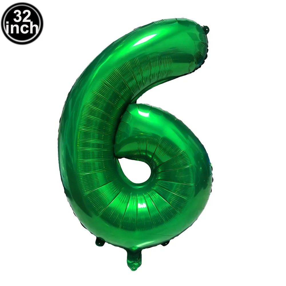Number 6 Balloon 6 Digit Balloons Six Blue Figure Green Globe 6th Birthday Big Large Red Rose Golden Black Colorful 32 inch