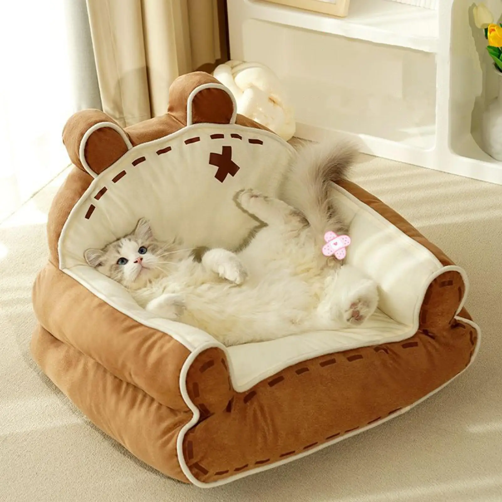 

Pet Couch Pet Cave Resting Warm Comfortable Cute Puppy Pet Supplies Dog Nest for Indoor Lounge Small Medium Dogs Cats