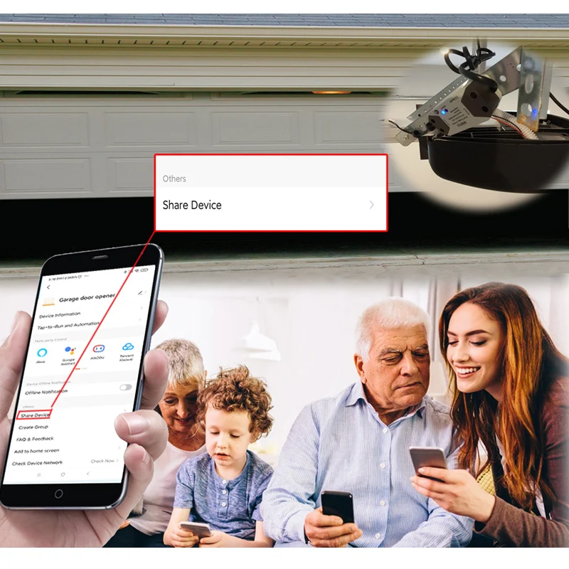 Tuya Smart Life App,WIFI Garage Door Opener Controller,Timer,Door Open/Close Monitor, Voice Control with Alexa/Google Assistant
