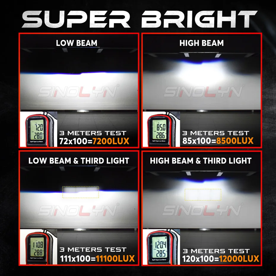 Sinolyn 2,5 pulgadas 6000K hiperboloide Bi LED proyector lentes para faros H7 H4 H1 9005 9006 Angel Eyes faro accesorios de coche lupas para faros