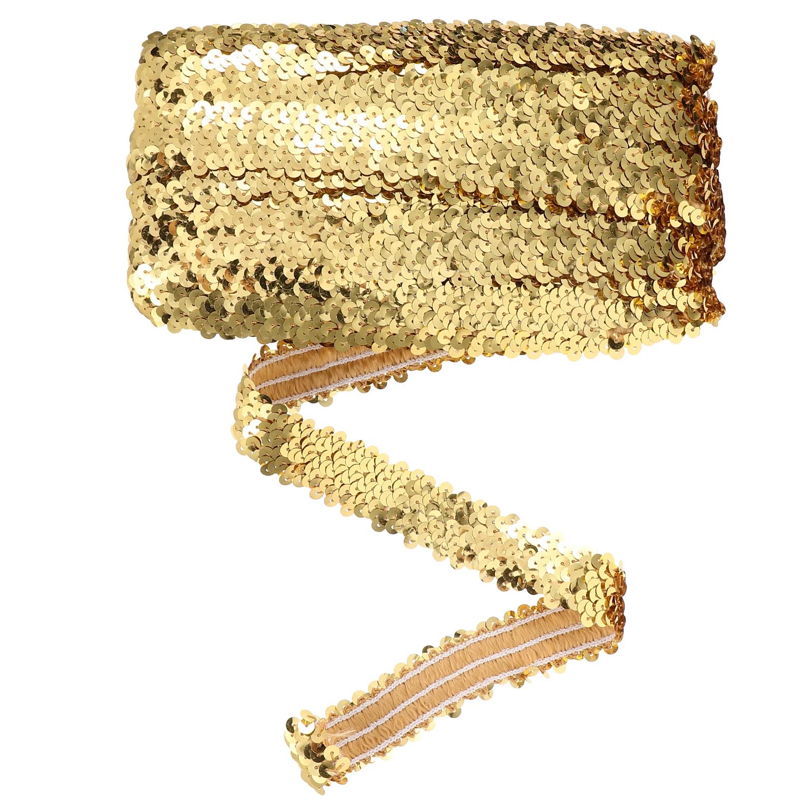 

1 Yard Elastic Sequin Trim Sparkling Diy Crafted Clothing Accessory Multi-Function Decorative Trim For Curtain Dress Lingerie