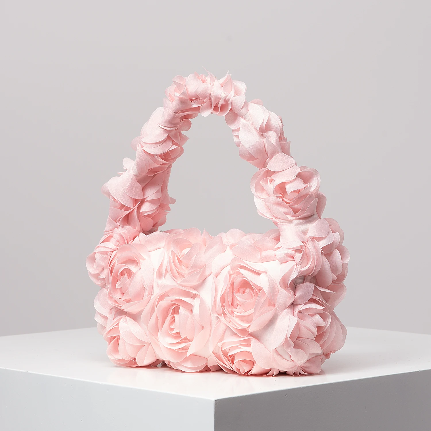 حقيبة يد وردية أنيقة، حقيبة عشاء لحفلات الزفاف، حقيبة مربعة صغيرة حلوة ولطيفة، مناسبة للهدايا النسائية (نمط عشوائي)